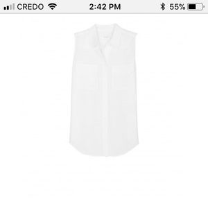 Equipment sleeveless slim signature silk shirt